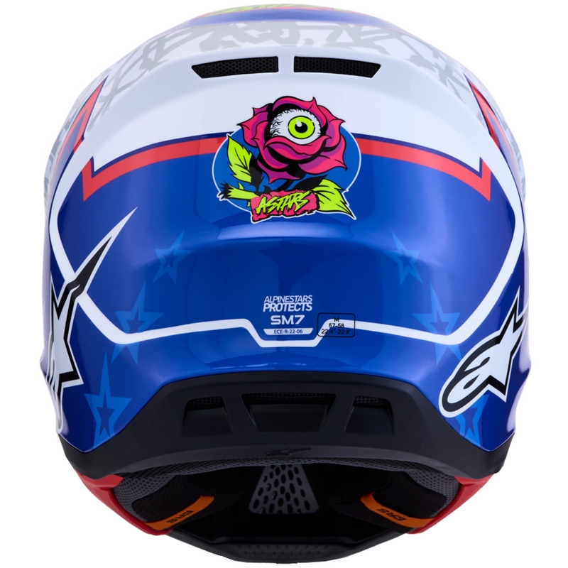 Каска за мотокрос Alpinestars Supertech S-M7 Blaster в бяло-синьо