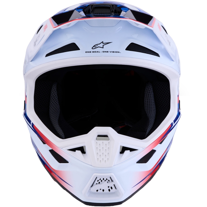 Каска за мотокрос Alpinestars Supertech S-M7 Blaster в бяло-синьо