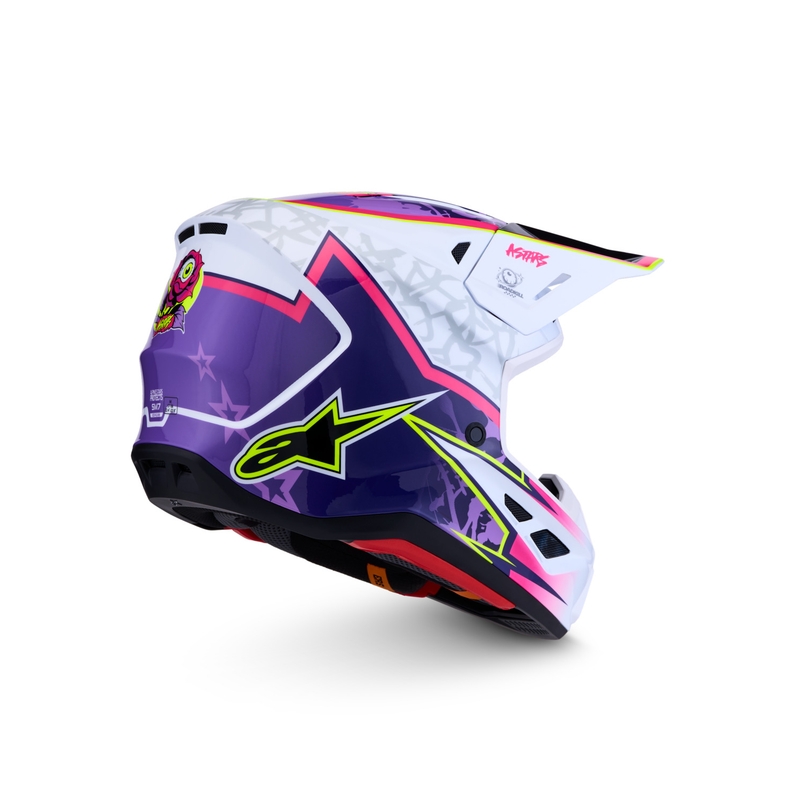 Каска за мотоциклет Alpinestars Supertech S-M7 Blaster, лилаво-бяла