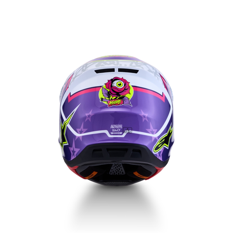Каска за мотоциклет Alpinestars Supertech S-M7 Blaster, лилаво-бяла