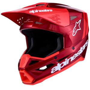 Alpinestars S-M3 Radium флуоресцентна мотокрос каска в червено-бяла