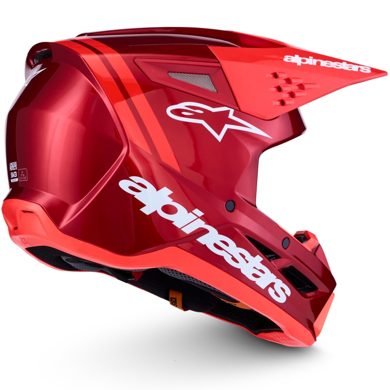 Alpinestars S-M3 Radium флуоресцентна мотокрос каска в червено-бяла