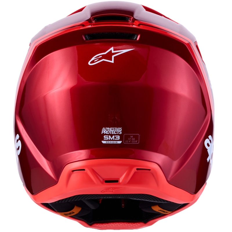 Alpinestars S-M3 Radium флуоресцентна мотокрос каска в червено-бяла