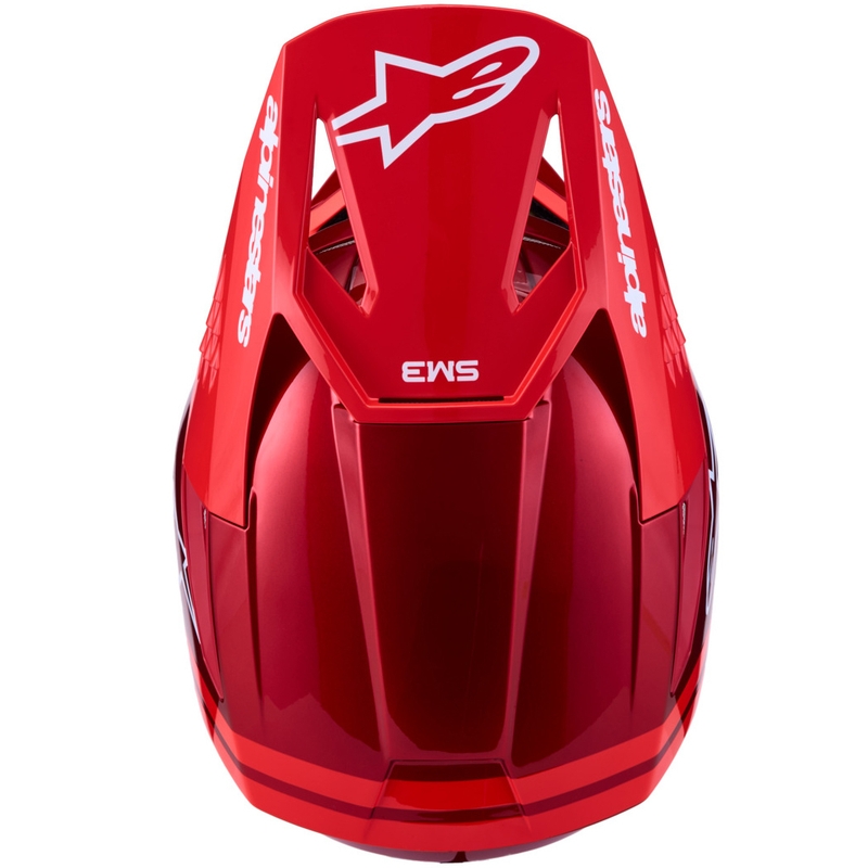 Alpinestars S-M3 Radium флуоресцентна мотокрос каска в червено-бяла