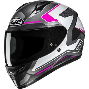 Мото каска за цял нос HJC C10 Cric MC8 черно-бяло-розово-сива