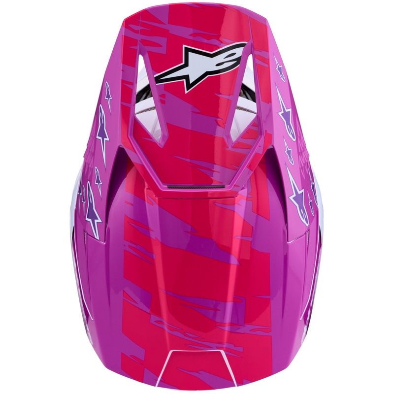 Каска за мотоциклет Alpinestars S-M3 Falcon, лилаво-бяло-флуоресцентно розово