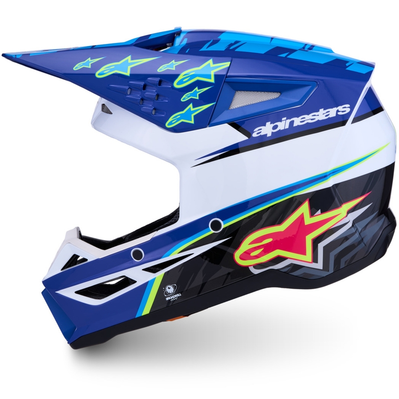 Каска за мотоциклет Alpinestars S-M3 Falcon, синьо-бяло-черно