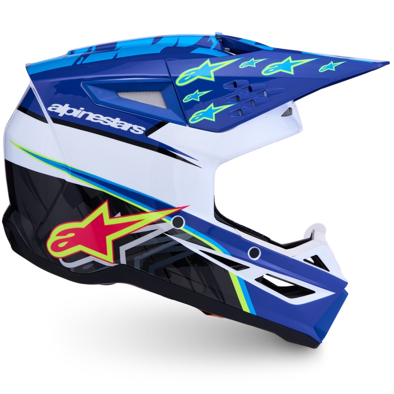 Каска за мотоциклет Alpinestars S-M3 Falcon, синьо-бяло-черно
