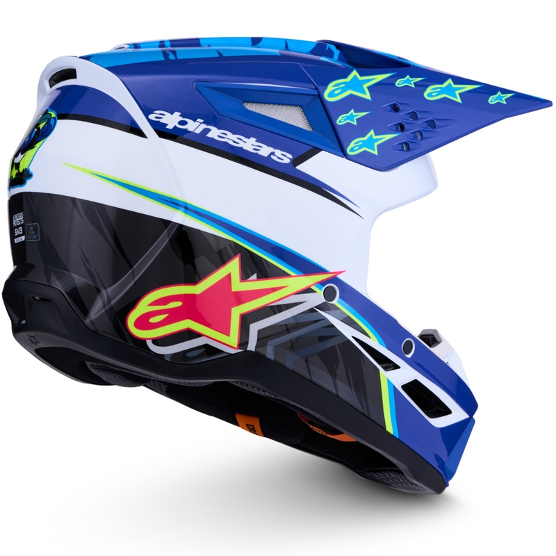 Каска за мотоциклет Alpinestars S-M3 Falcon, синьо-бяло-черно