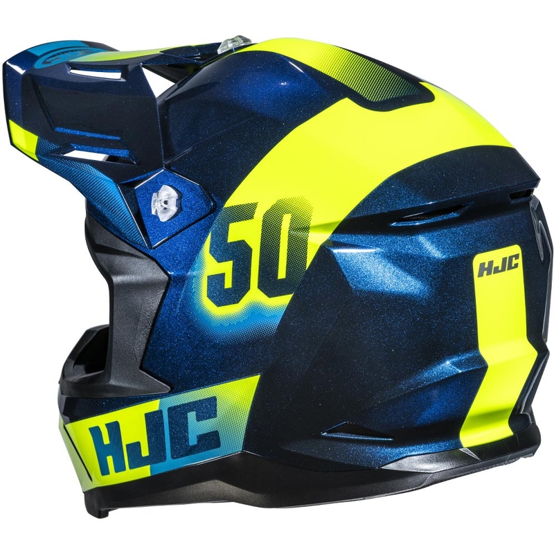 Мотокрос каска HJC C50 Dash MC2 синьо-флуоресцентно жълто