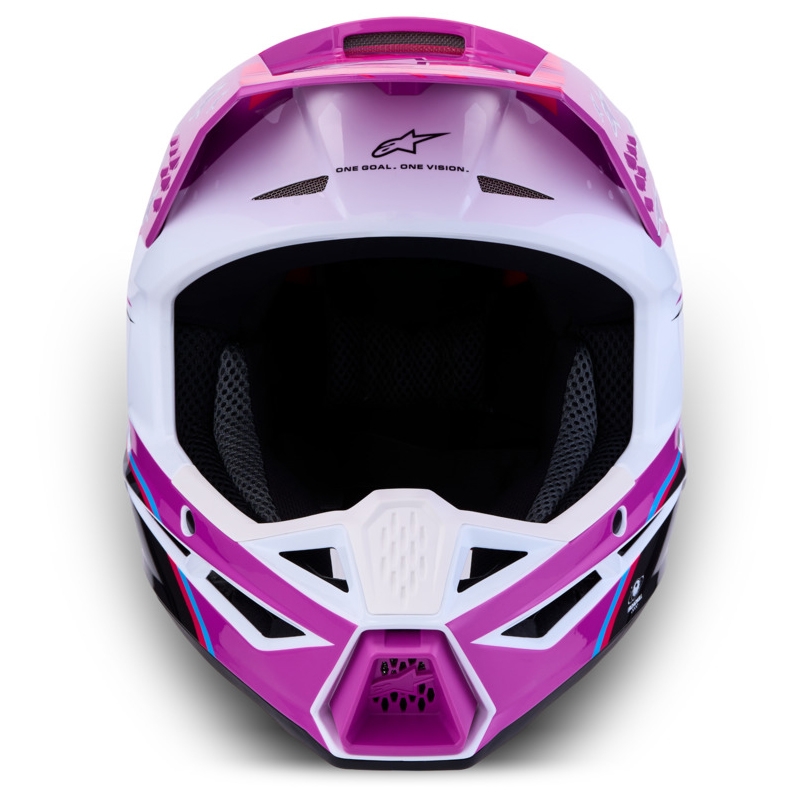 Детска мотокрос каска Alpinestars S-M3 Falcon, лилаво-бяло-черно