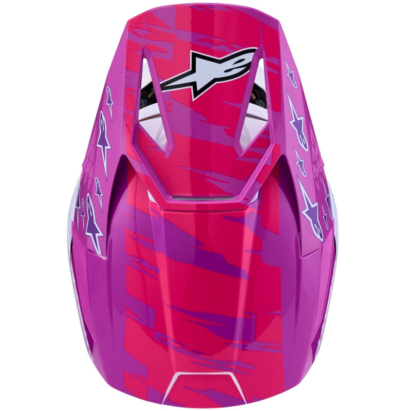 Детска мотокрос каска Alpinestars S-M3 Falcon, лилаво-бяло-черно