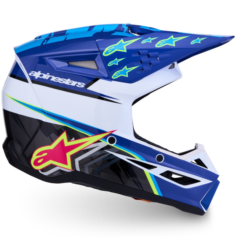 Детска мотокрос каска Alpinestars S-M3 Falcon, синьо-бяло-черна