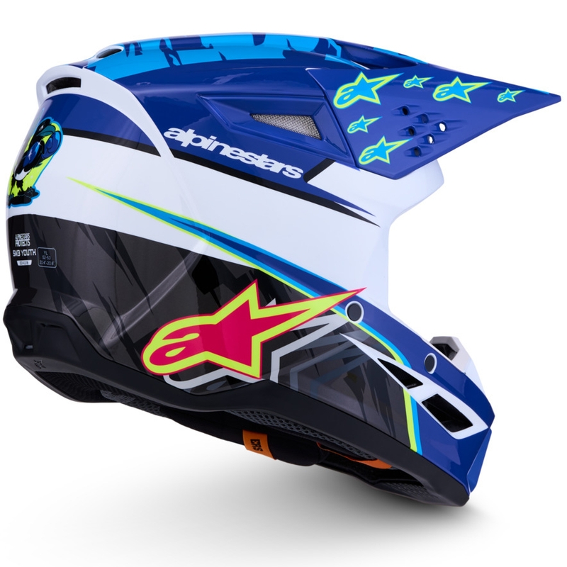 Детска мотокрос каска Alpinestars S-M3 Falcon, синьо-бяло-черна