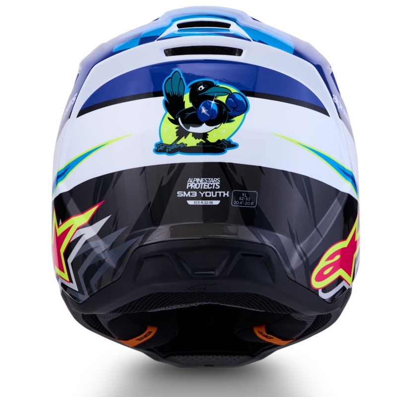 Детска мотокрос каска Alpinestars S-M3 Falcon, синьо-бяло-черна