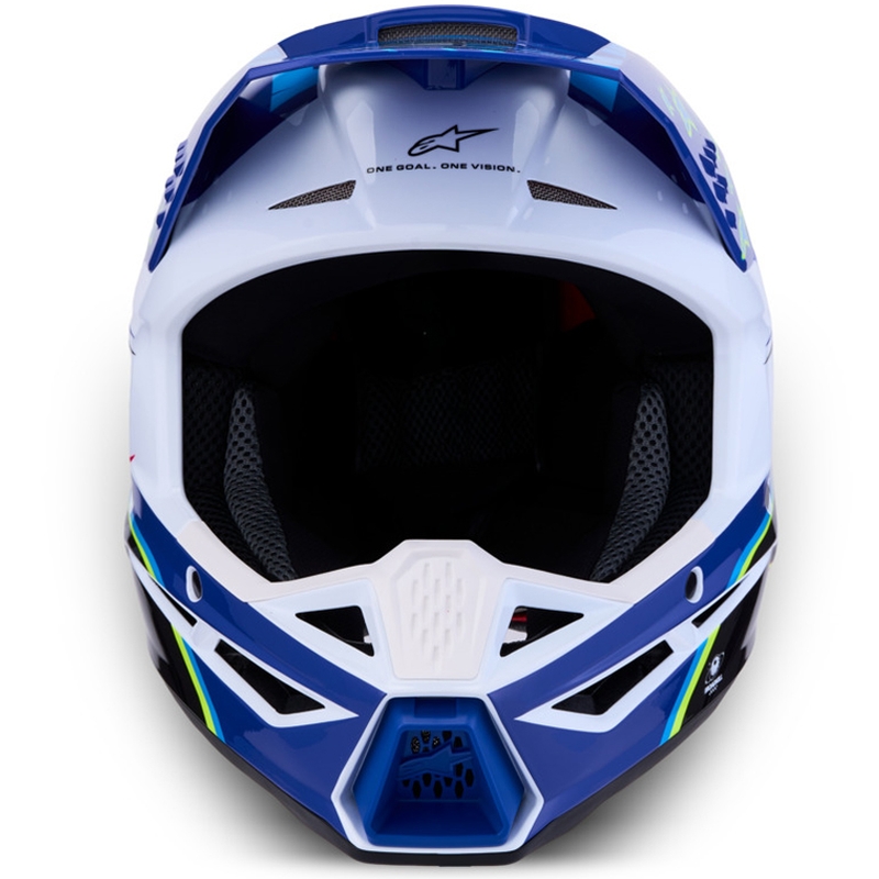 Детска мотокрос каска Alpinestars S-M3 Falcon, синьо-бяло-черна