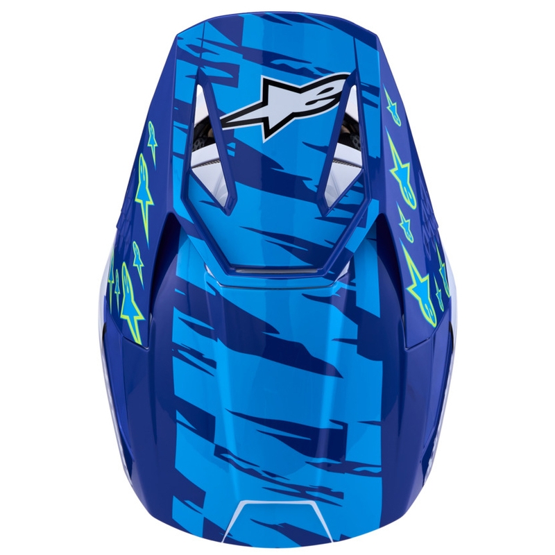 Детска мотокрос каска Alpinestars S-M3 Falcon, синьо-бяло-черна