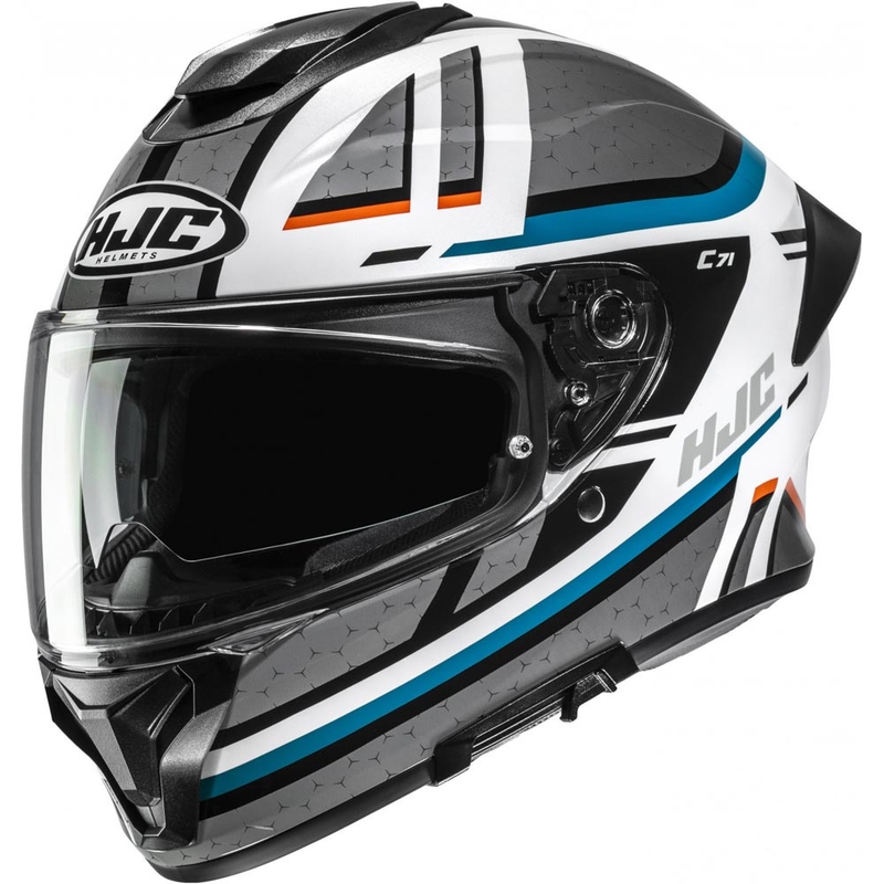 HJC C71 Novah MC27 каска за мотоциклет с пълно лице, сиво-бяло-синьо