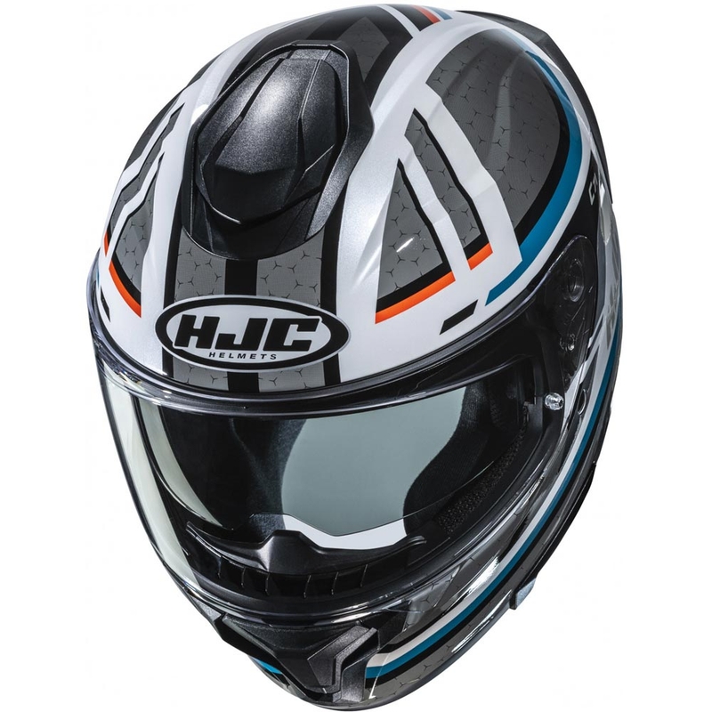 HJC C71 Novah MC27 каска за мотоциклет с пълно лице, сиво-бяло-синьо
