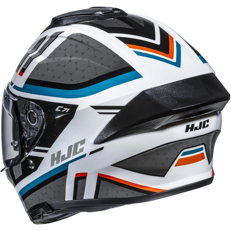 HJC C71 Novah MC27 каска за мотоциклет с пълно лице, сиво-бяло-синьо