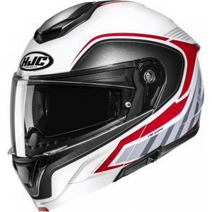 Мото каска HJC C92 Ragna MC1 с отваряща се врата, бяло-сиво-червено