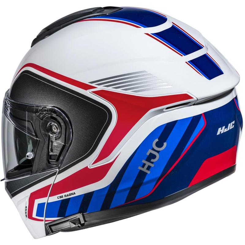 Мото каска HJC C92 Ragna MC21 с отваряне, бяло-червено-синя