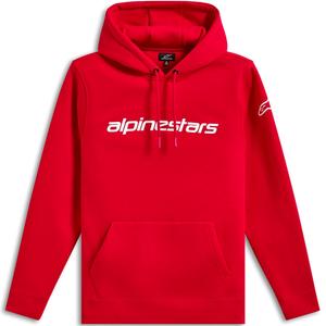 Суичър с качулка Alpinestars Wordmark 3 червено-бял