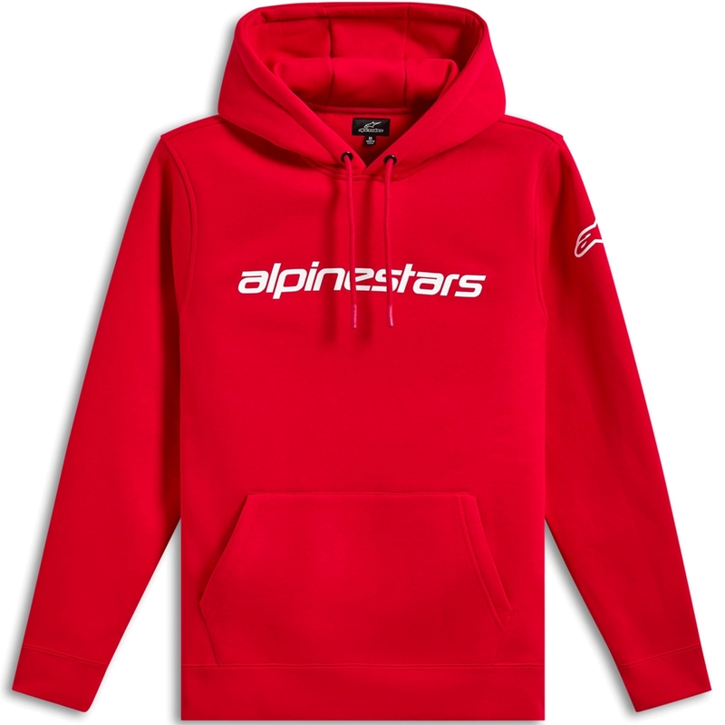 Суичър с качулка Alpinestars Wordmark 3 червено-бял
