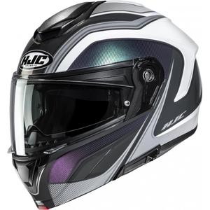 Мото каска HJC C92 Sirius MC10 с отваряне, черно-бял цвят