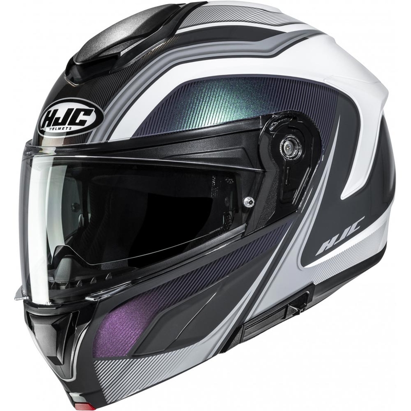 Мото каска HJC C92 Sirius MC10 с отваряне, черно-бял цвят