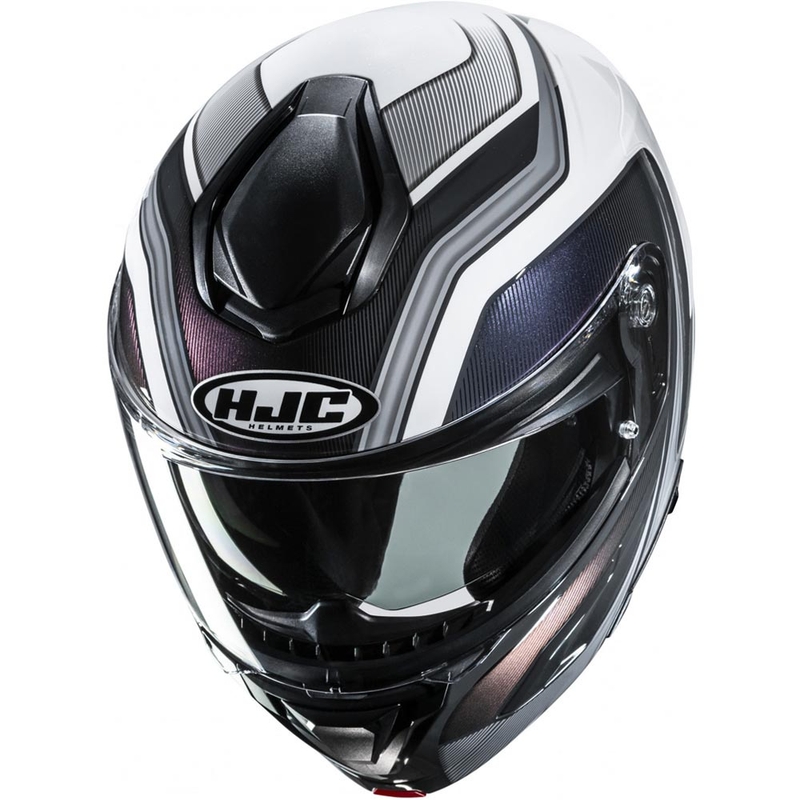 Мото каска HJC C92 Sirius MC10 с отваряне, черно-бял цвят
