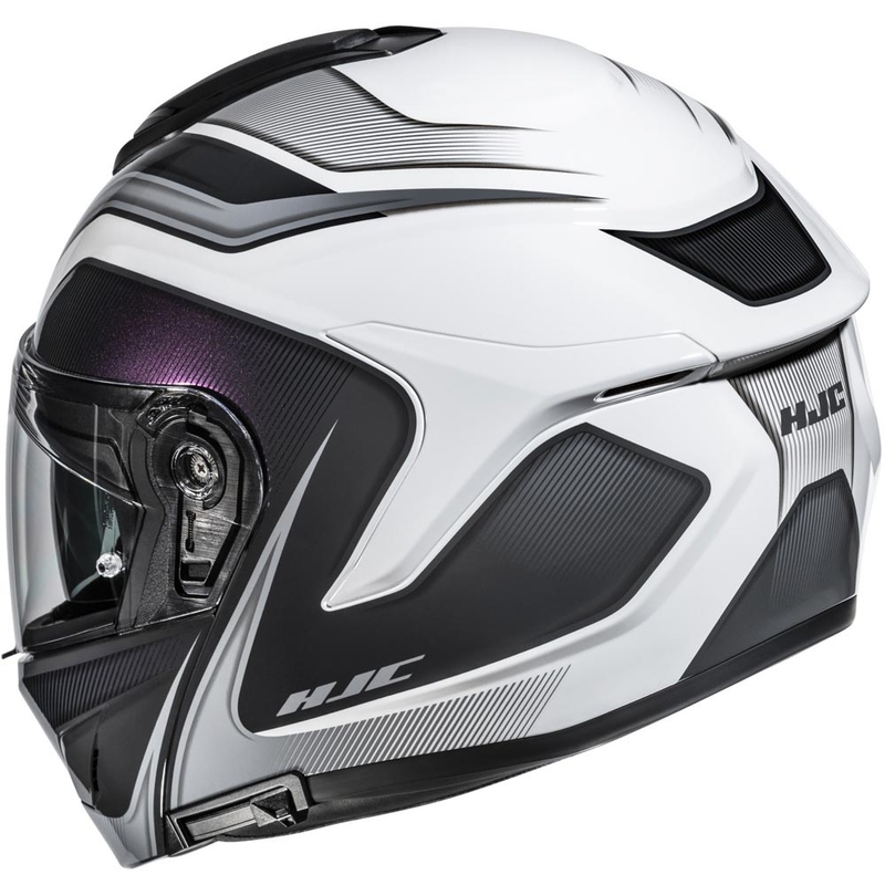 Мото каска HJC C92 Sirius MC10 с отваряне, черно-бял цвят