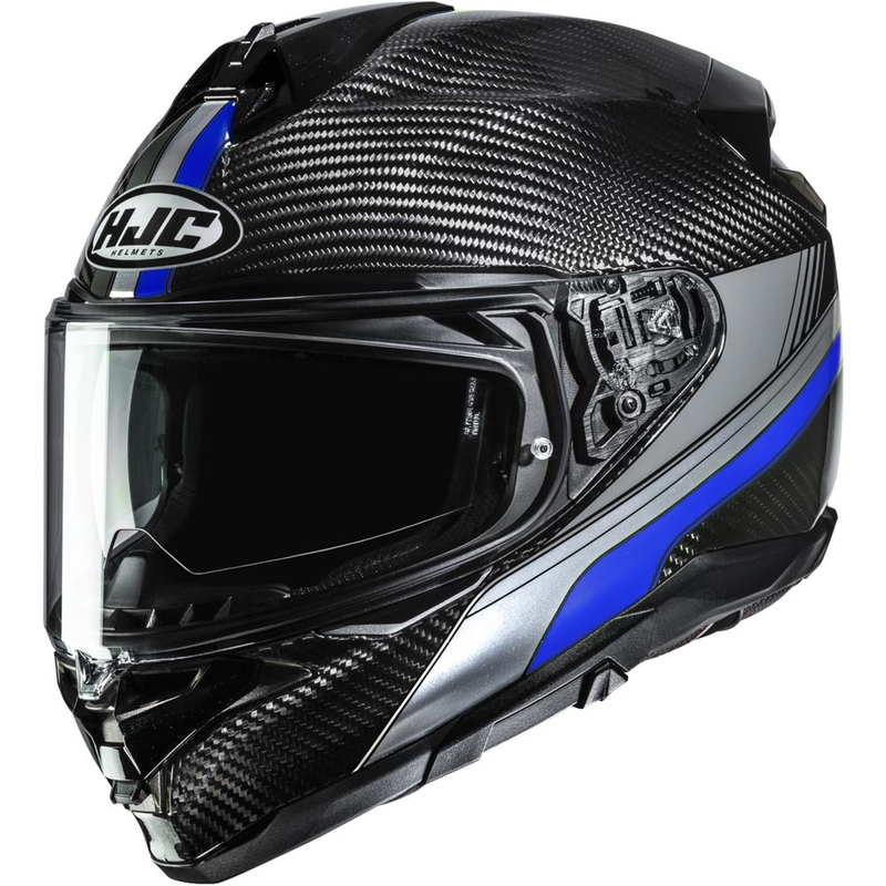 HJC F72 Carbon Eos MC2 каска за мотоциклет с пълно лице, черно-синя