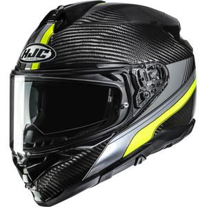 Мото каска за цял нос HJC F72 Carbon Eos MC3H черно-флуоресцентно жълто