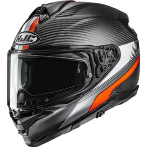 Мотоциклетна каска с пълно лице HJC F72 Carbon Eos MC6HSF черно-оранжева
