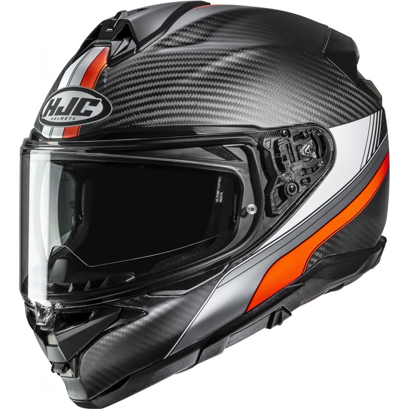 Мотоциклетна каска с пълно лице HJC F72 Carbon Eos MC6HSF черно-оранжева