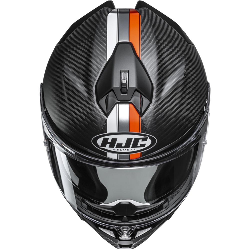 Мотоциклетна каска с пълно лице HJC F72 Carbon Eos MC6HSF черно-оранжева