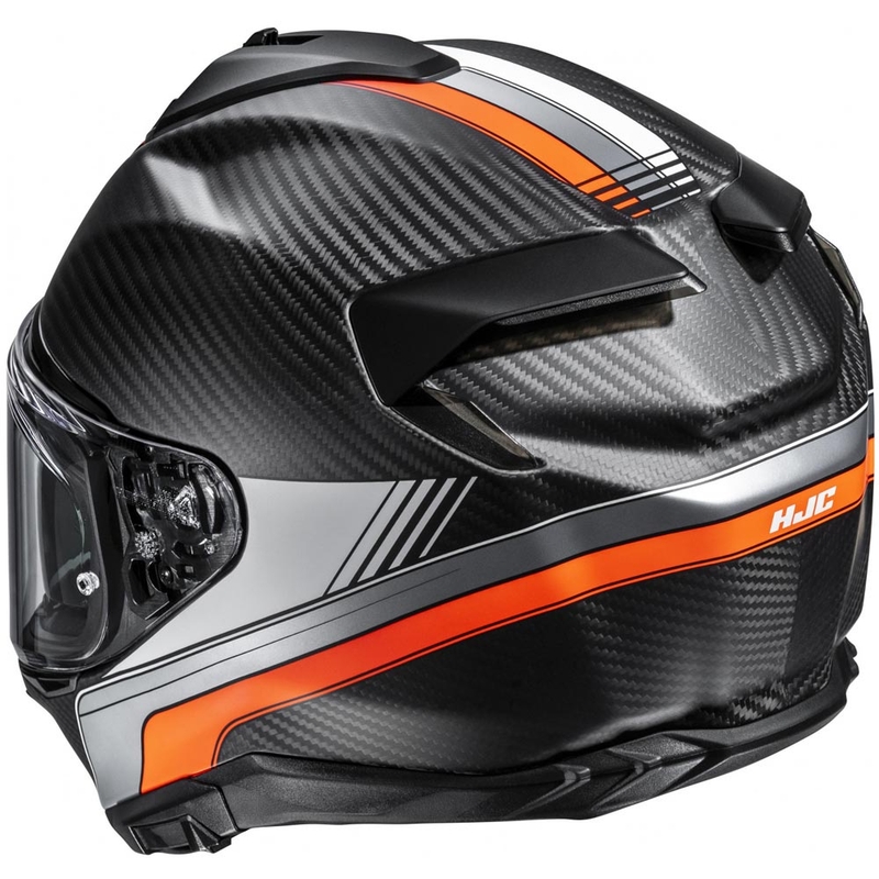 Мотоциклетна каска с пълно лице HJC F72 Carbon Eos MC6HSF черно-оранжева