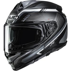 Мото каска за цял нос HJC F72 Carbon Kairo MC5SF черно-сиво-бяла
