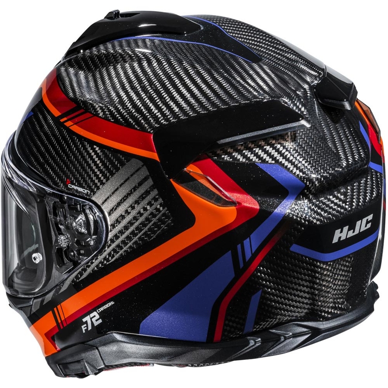 Мото каска за цял нос HJC F72 Carbon Kairo MC8 черно-оранжево-червено-лилаво