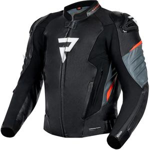 Кожено мотоциклетно яке Rebelhorn Veloce Black-Fluo Red