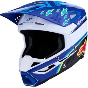 Детска мотокрос каска Alpinestars S-M3 Falcon, синьо-бяло-черна