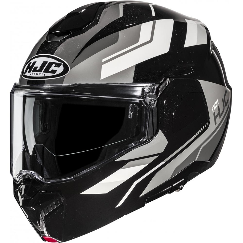 Мото каска HJC i101 Krone MC5 с отваряща се врата, черно-сиво-бяла