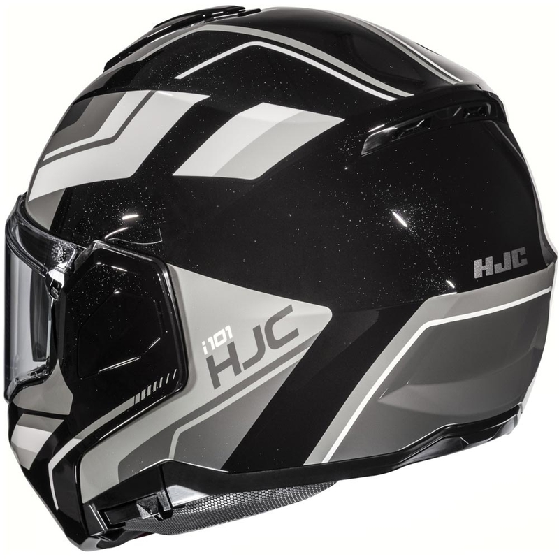Мото каска HJC i101 Krone MC5 с отваряща се врата, черно-сиво-бяла