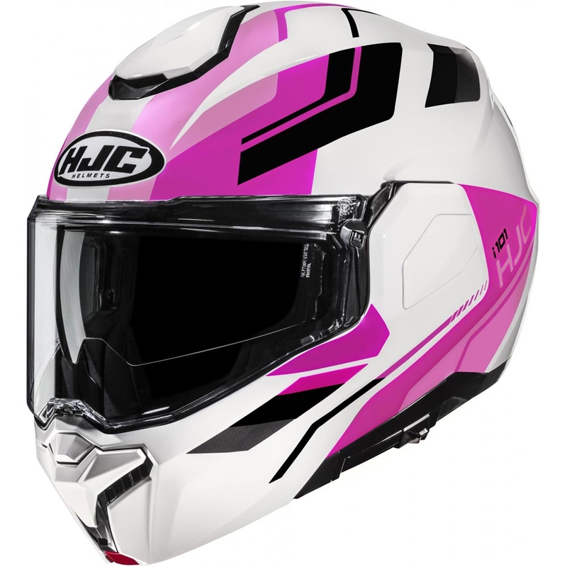 Мото каска HJC i101 Krone MC8 с отваряне, бяло-розово-черно
