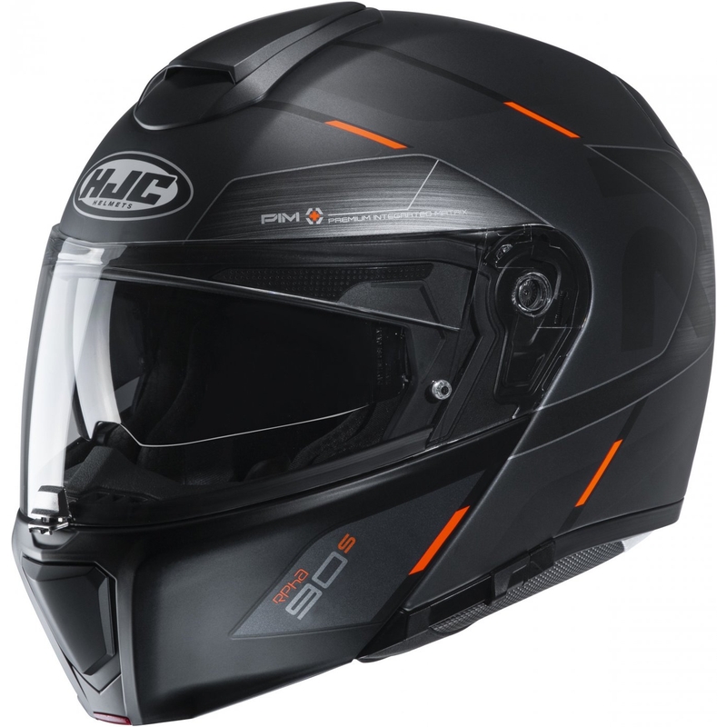 Сгъваема мотоциклетна каска HJC RPHA 90S Bekavo MC6HSF черно-оранжева разпродажба