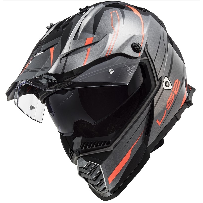 Ендуро каска LS2 MX436 Pioneer EVO Knight титаново оранжева