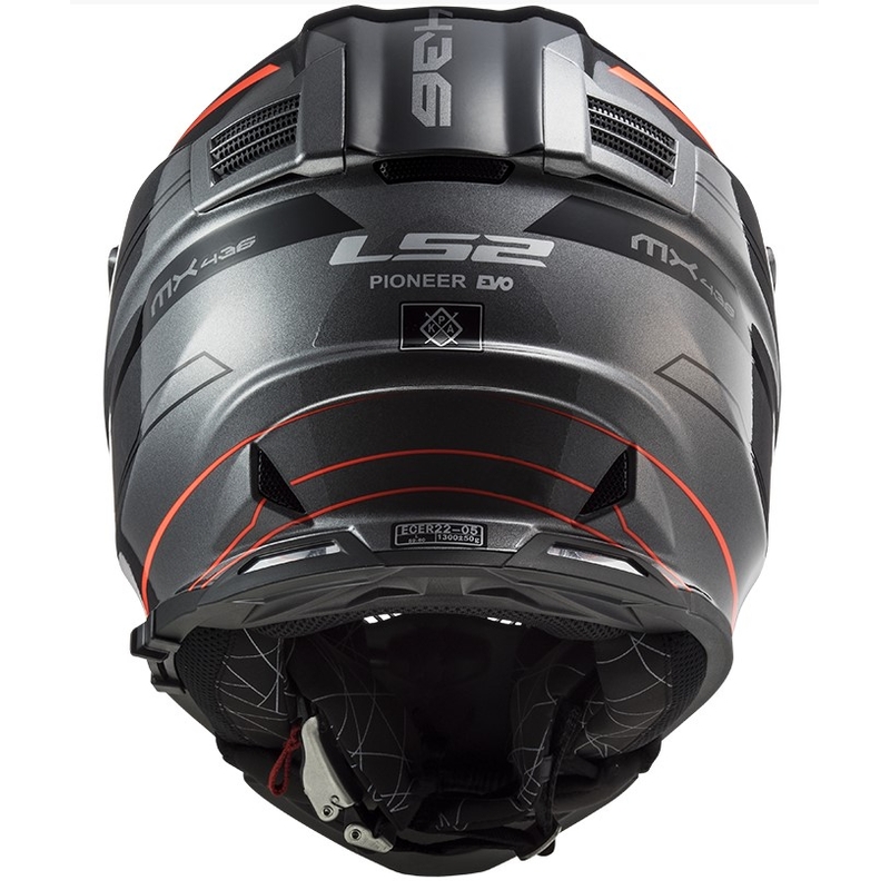 Ендуро каска LS2 MX436 Pioneer EVO Knight титаново оранжева