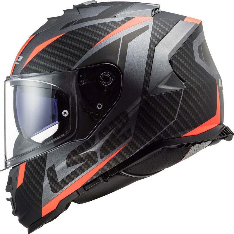 Интегрална мотоциклетна каска LS2 FF800 Storm Racer титаново-флуороранжева