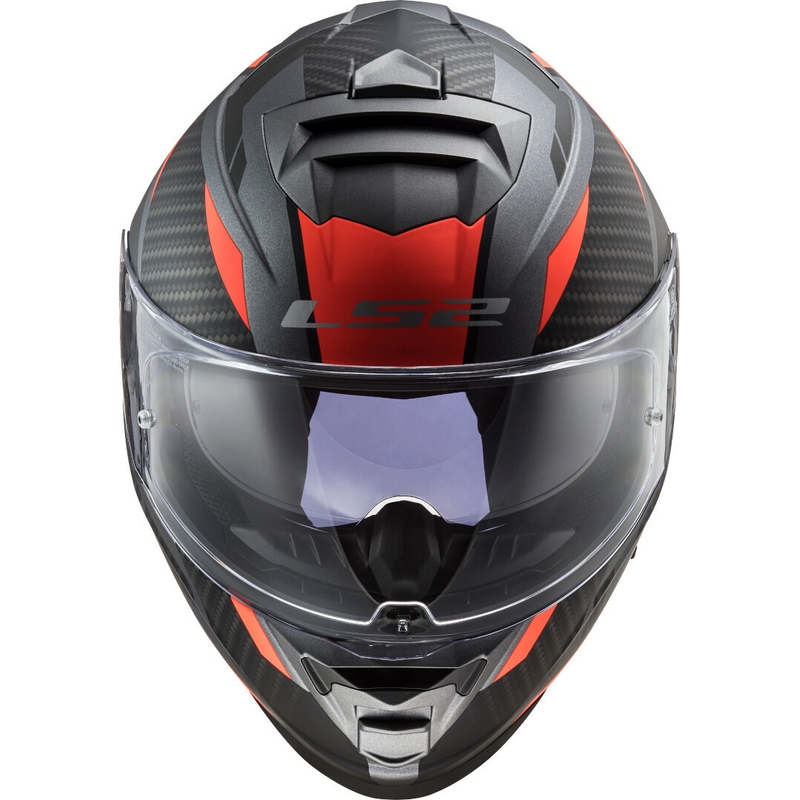 Интегрална мотоциклетна каска LS2 FF800 Storm Racer титаново-флуороранжева